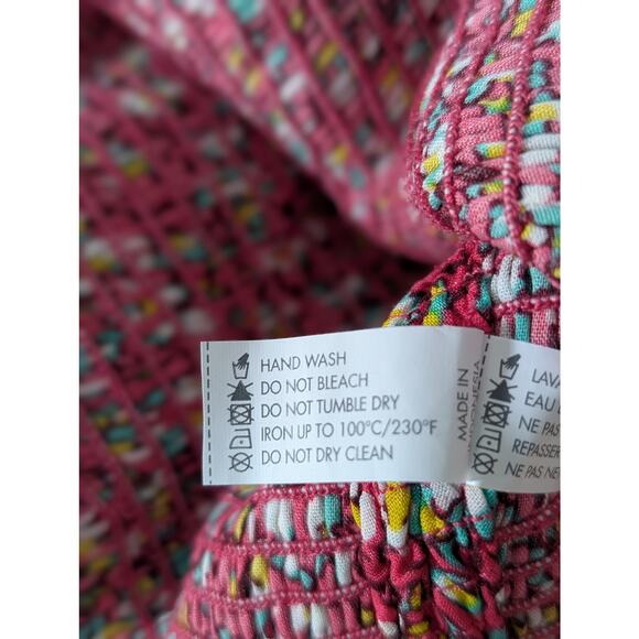 NWT Poupette St Barth Triny Smocked Crop Top Square Neck Size Med Pink Paquertte - Picture 7 of 7